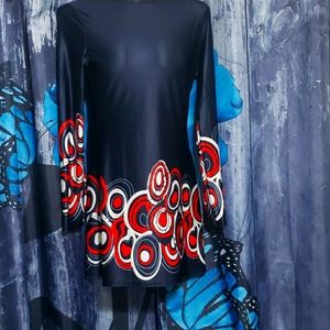 Geometric print midi dress  XL